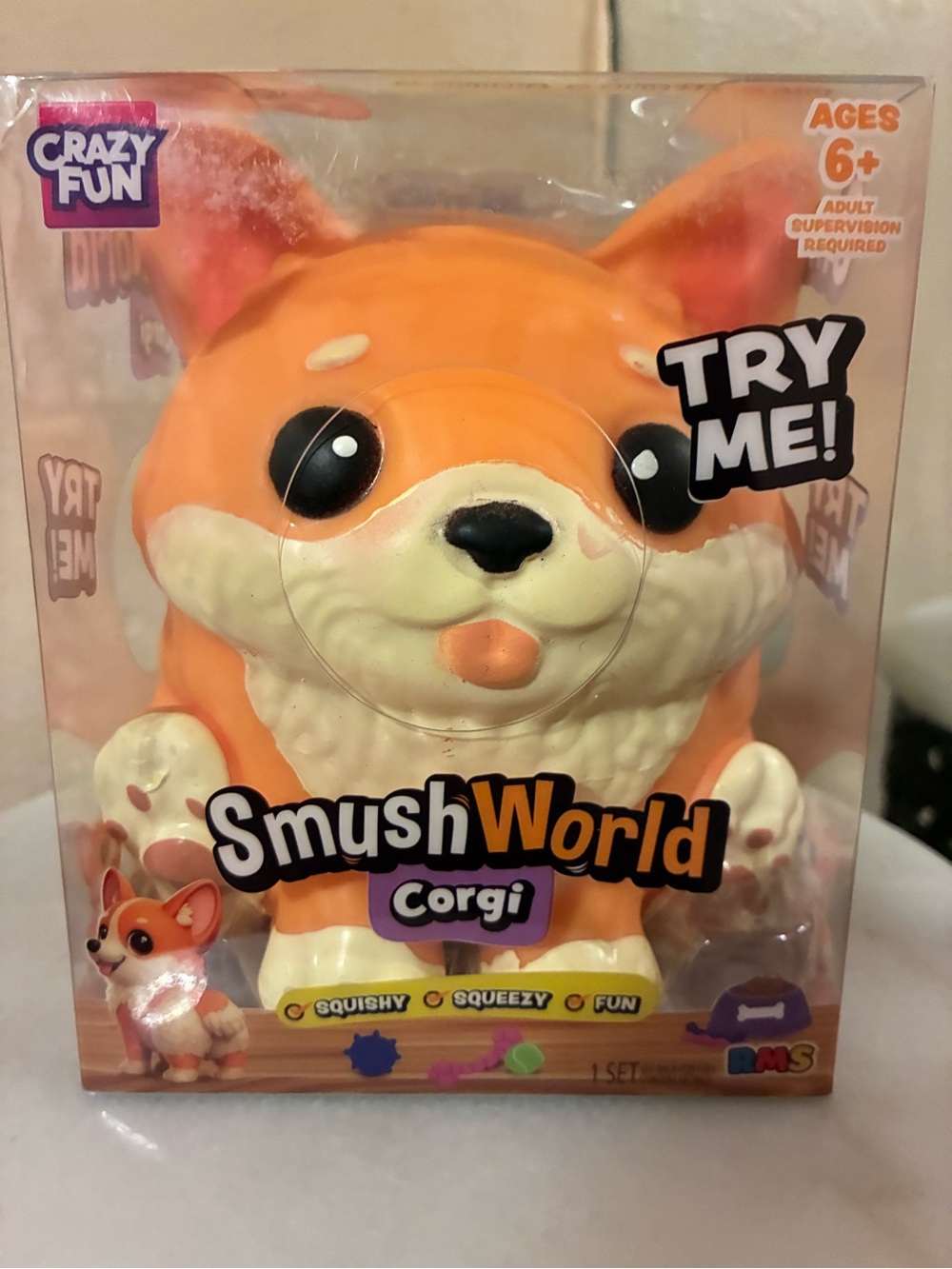 SmushWorld Corgi Plush Squishy Toy - Orange and Cream
